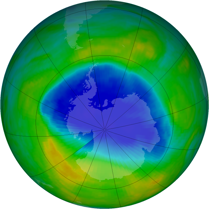 Antarctic ozone map for 17 November 1990